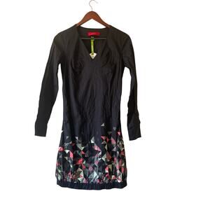 NWT skunkfunk‎ elastic hem mini dress with bottom graphic design size 2